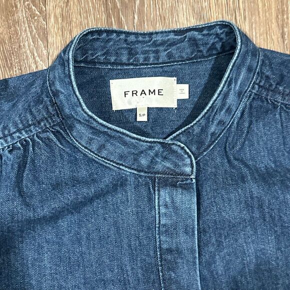 Frame denim ruched puff sleeve top Gillian S - Picture 5 of 9